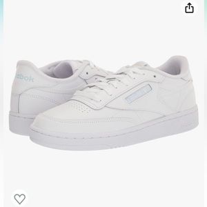 REEBOK Women’s Club C 85 Walking Shoe in White / Glass Blue - Low-Top Sneakers